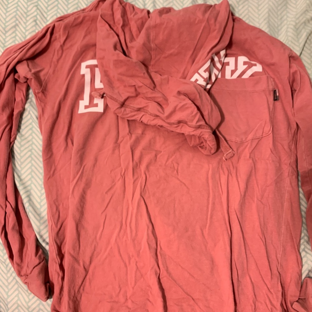 PINK pink thin sweatshirt with hood